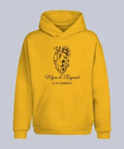 Personalized Couple Matching Hoodie with Anatomical Heart Sketch, Custom Names & Wedding Date – Ideal Valentine's Day and Memorial Gift for couples.