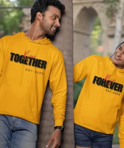 Personalized Couple Hoodies with Forever Together Design, Custom Names & Initials – Matching