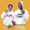 Personalized Couple Hoodies featuring 'I Have Everything I Need' & 'Hi, I’m Everything' designs – Matching hoodies for couples expressing love and connection.
