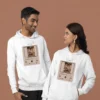 Custom Album Cover Photo Hoodie featuring personalized couple design, perfect for matching sweaters or Valentine's Day gifts. Shop Personalized Couple Hoodies, Custom Photo Hoodies Online, and Couple Hoodies with Custom Photos for a unique and romantic touch. Ideal as Custom Valentine's Day Hoodies for him and her.