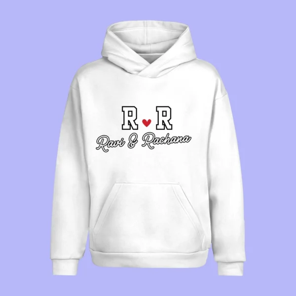 Personalized Couple Custom Name Hoodies – Matching hoodies for him and her, featuring custom names. Perfect for couples looking for custom name hoodies, personalized couple hoodies, and custom matching hoodies.