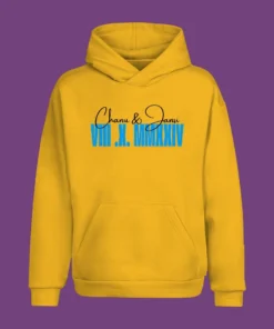 Matching Custom Hoodies featuring personalized Roman numerals and custom names, perfect for couples celebrating their wedding date or anniversary. Shop custom hoodies for couples online, designed as thoughtful and stylish gifts for special occasions.