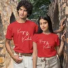 Custom Name Couple T-Shirts – Personalized Matching Couple T-Shirts for Valentine's Day and Anniversaries, featuring custom names for a unique and meaningful gift.