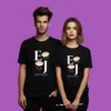 Personalised Custom Couple Initial & Name T-Shirts, perfect for Valentine's Day and anniversary gifts for couples. Custom Couple Valentine's Day T-shirts and Personalised Couple T-shirts for a unique and meaningful gift