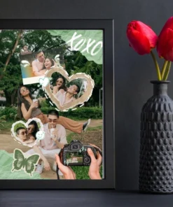 Custom Anniversary Collage Frame for Couples – Personalized Gifts for Him & Her – 5 Picture Collage for Cute Couple Gifting – Special Home Decor