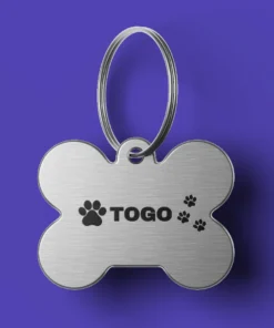 Custom Engraved Bone Shape Pet Name Tags – Personalized Stainless Steel ID Tags for Dogs & Cats