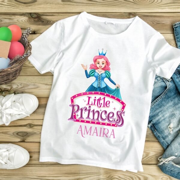 Custom "Little Princess" Name T-Shirt for Kids – Personalized Fairy Tale Tee for Girls - Image 5