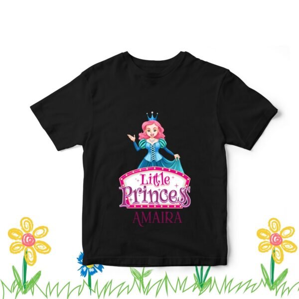 Custom "Little Princess" Name T-Shirt for Kids – Personalized Fairy Tale Tee for Girls - Image 3