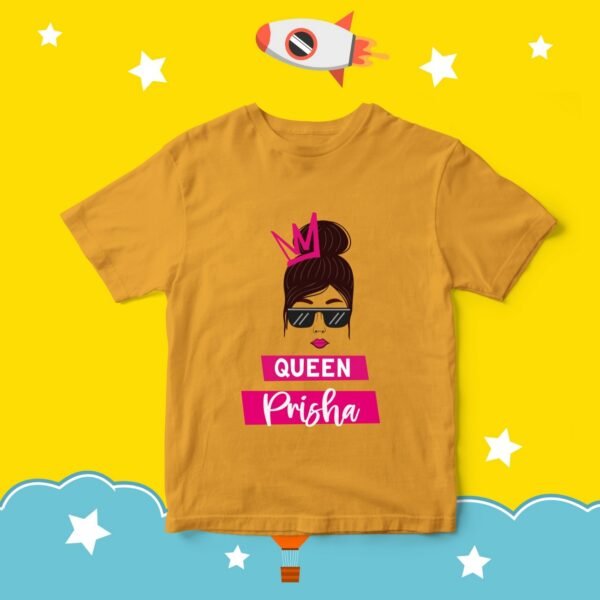 Personalized "Queen" Design Name T-Shirt for Kids – Custom Royal Tee for Girls - Image 3