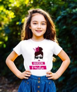 Personalized "Queen" Design Name T-Shirt for Kids – Custom Royal Tee for Girls