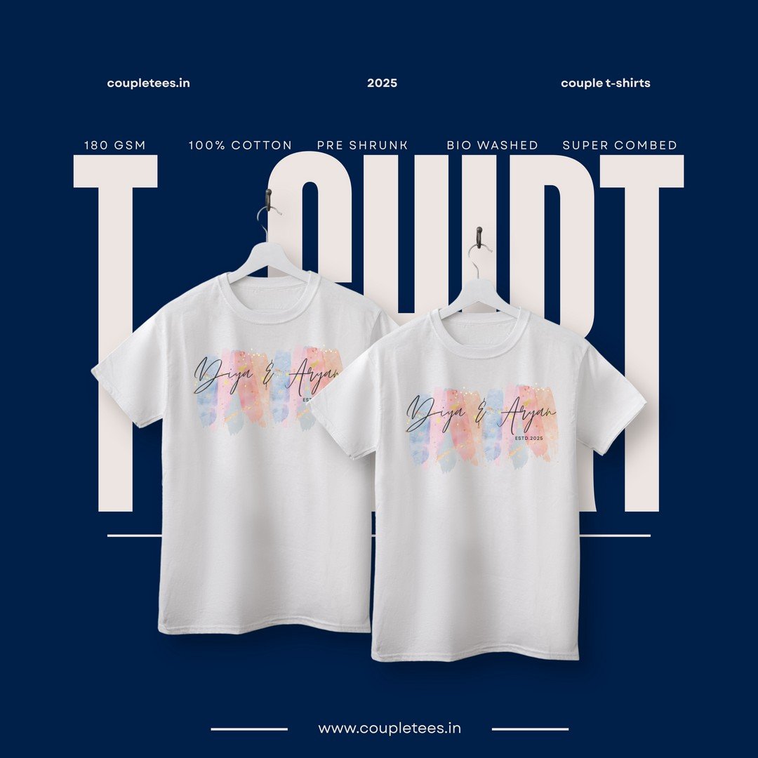 Personalized Couple T-Shirts with Names & ESTD Year – Custom Matching Tees for Anniversary, Wedding or Gifts - Image 4