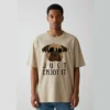 Unisex Oversized Beige T-Shirt with “Just Enjoy It” Typography Design
