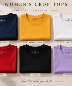 Available colors for women’s crop top