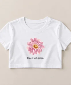 Alternative view of Bloom With Grace – Premium Women’s Floral Crop Top