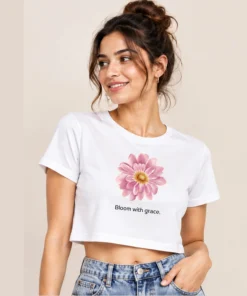 Bloom With Grace – Premium Women’s Floral Crop Top