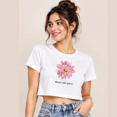 Bloom With Grace – Premium Women’s Floral Crop Top