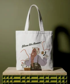 Premium canvas tote bag with zipper and 