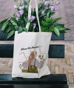 Premium canvas tote bag with zipper and 