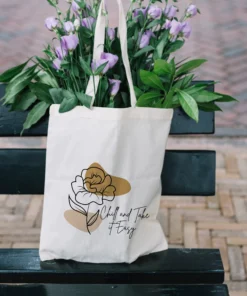 Premium canvas tote bag with custom printed design, reusable multipurpose shopping and everyday carry bag