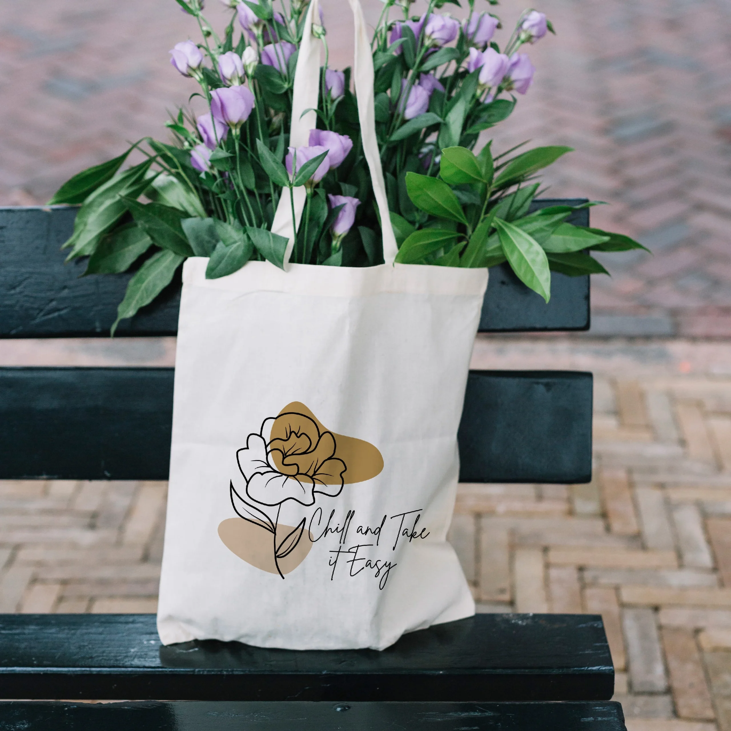 Premium canvas tote bag with custom printed design, reusable multipurpose shopping and everyday carry bag
