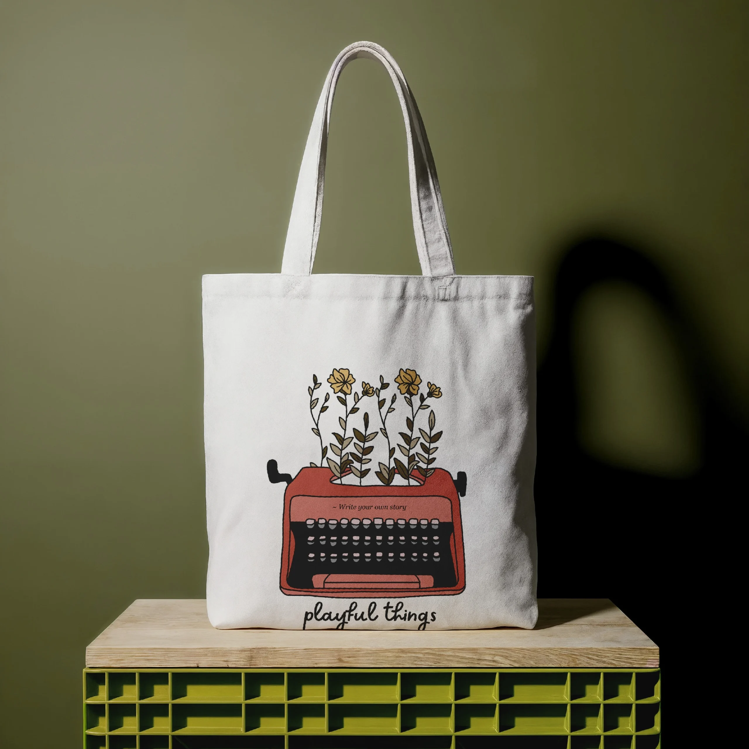 zipper tote bag + Playful Things design + reusable everyday use